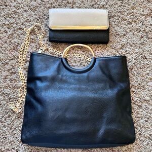 Chic Black and Gold Handbag Set